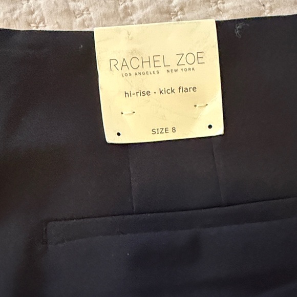 Rachel Zoe Black Hi-Rise Kick Flare Pants w/ Tailored Seams - Lovely 8 NWT - Picture 8 of 9